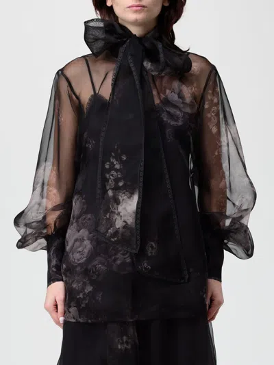 Zimmermann Blusa Hypnotic In Organza Stampata Donna In Black