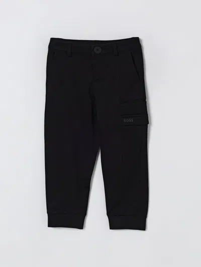 Hugo Boss Pants Boss Kids Color Black In Black