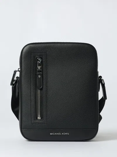 Michael Kors Logo Hudson Crossbody Bag With Adjustable Strap In Black