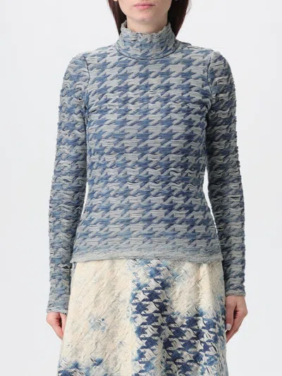 Diesel Knitwear Long Sleeve High Neck Denim Style In Blue