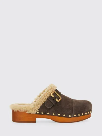 Chloé Mules With Buckle And Studded Trim In Multi