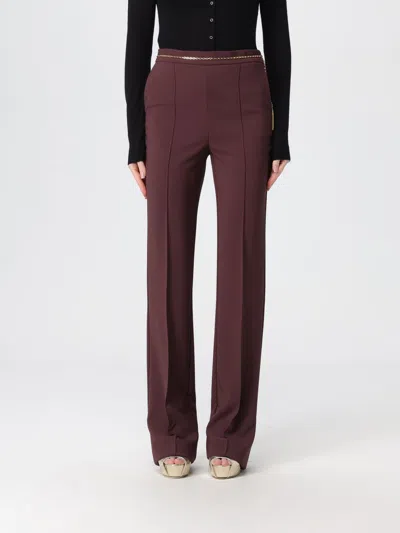 Elisabetta Franchi Pants  Woman Color Wine In Burgundy