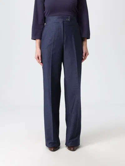 Mm Max Mara Pants  Woman Color Navy In Blue
