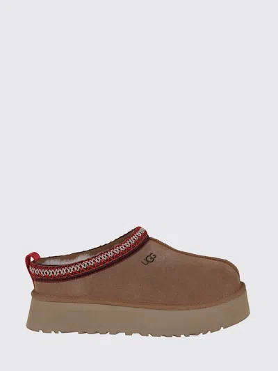 Ugg Tasman Beige Plaited Hem Mules In Suede Woman In Brown