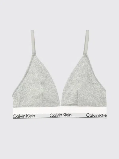 Calvin Klein Icon Cotton Modal Unlined Triangle Bralette In Gray