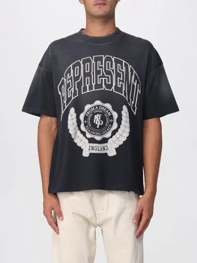 Represent Legacy Crest Cotton T-shirt With Distressed Effect In Gray