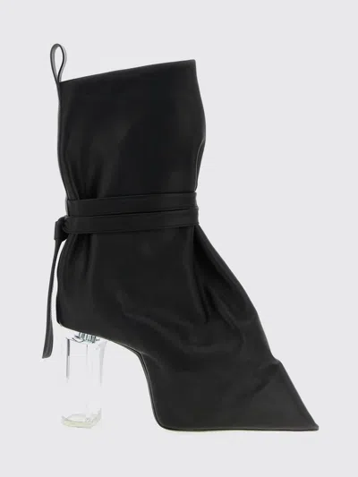 Rick Owens Ankle Boots With Clear Heel And Pointed Toe In Black