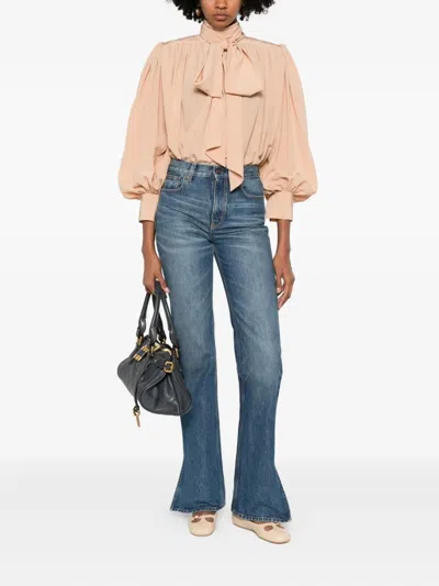 Chloé Chloe Wide Leg Jeans Women In Blue