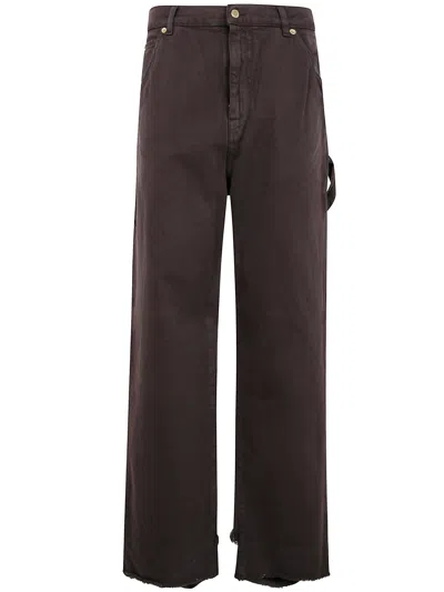 Darkpark Loose Fit Denim Carpenter Trousers In Brown