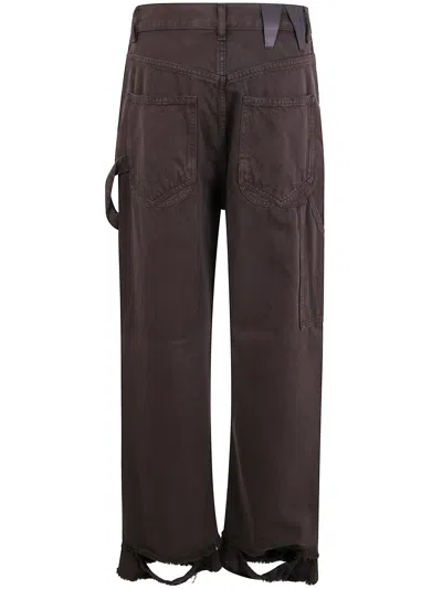 Darkpark Loose Fit Denim Carpenter Trousers In Brown