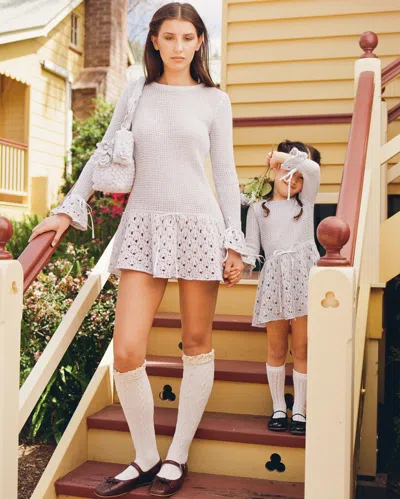 My Mum Made It Mini Chapel Knit Dress In Blue