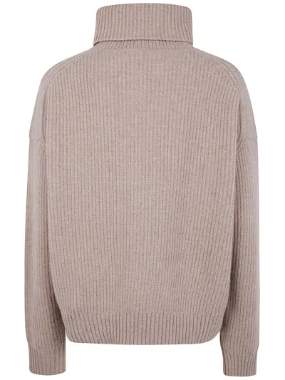 Filippa K 'ribbed' Wool Half Zip Sweater In Neutral
