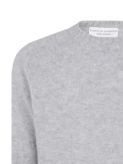 Filippo De Laurentiis Raglan Sleeves Round Neck Sweater In Gray