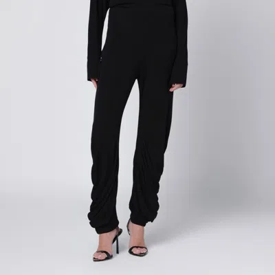 Francesco Murano Viscose Jersey Trousers In Black