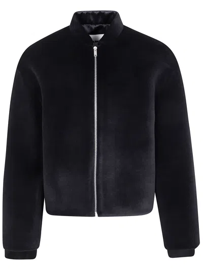 Jil Sander Long-sleeved Bomber Jacket In Black