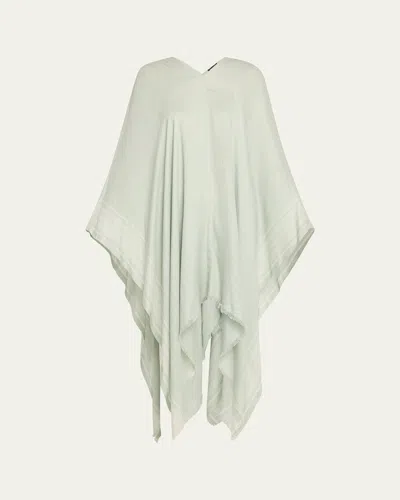 Loro Piana Aida Bicolor Suitcase Stripe Silk Linen Poncho In Pattern