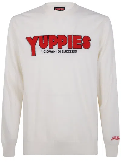 Mc2 Saint Barth Crew Neck Graphic Print Long Sleeve Sweatshirt In White