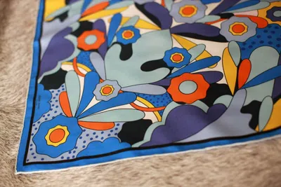 Jessie Zhao New York Silk Scarf Of Ocean Imagination In Blue