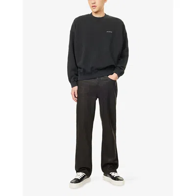 Cole Buxton Mens Vintage Black Logo-embroidered Cotton-jersey Sweatshirt In Black