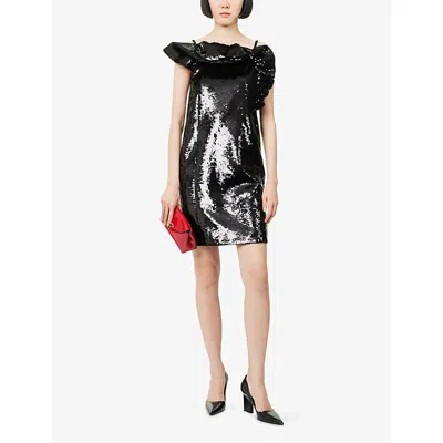 Huishan Zhang Womens Black Hope Sequin Woven Mini Dress In Black