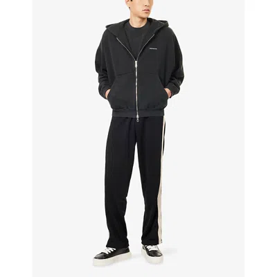 Cole Buxton Mens Vintage Black Logo-embroidered Zip-up Cotton-jersey Hoody Xl In Black