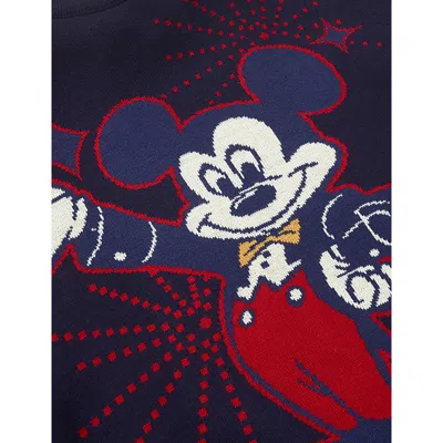 The Disney Store At Selfridges Womens Multi Disney X Skinnydip Unisex Disneyland Mickey Intarsia Knitted Jumper In Blue