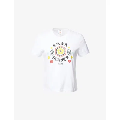 Casablanca White Cotton T-shirt With Print In White