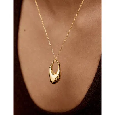 Monica Vinader Womens Antica Large 18ct Yellow Gold Vermeil Necklac In Gold