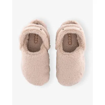 Crocs Womens Quartz Classic Unfurgetable Faux-fur Clogs Eur 40 / 7 Uk In Neutral
