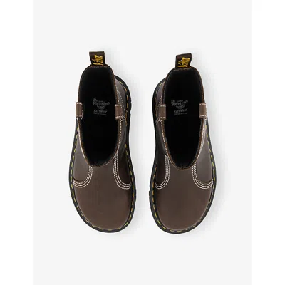 Dr. Martens Zebzag Rigger Ankle Boot In Brown Leather In Brown