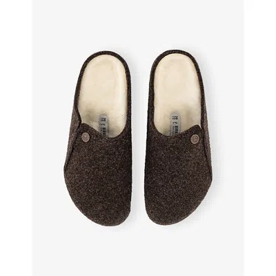 Birkenstock Zermatt Narrow Wool Felt Slipper In Brown