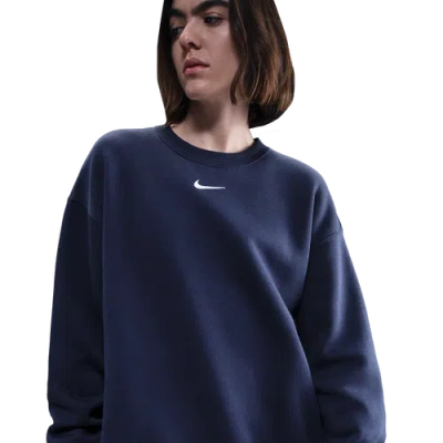 Nike Women's  Sportswear Phoenix Fleece Oversized Crew-neck Sweatshirt In Blue
