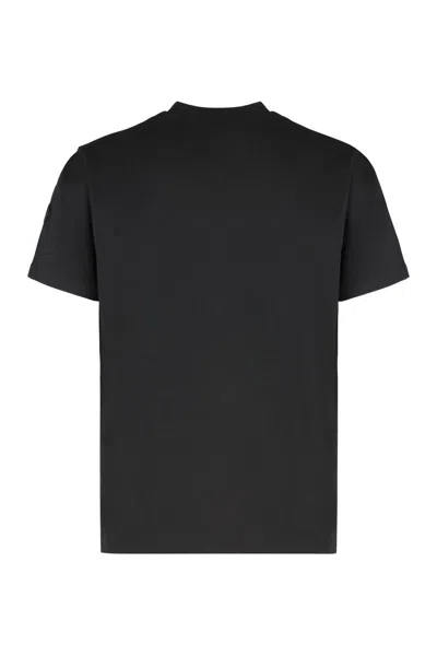 Moncler Cotton T-shirt Featuring Graphic Print In Black