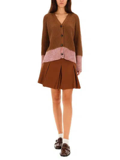 Marni Cardigan With "color Block" Pattern In Brown