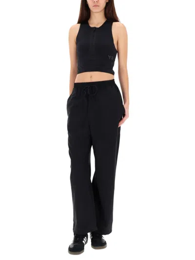 Y-3 Straight Leg Pants With Elastic Waist And Drawstring Closure In Black