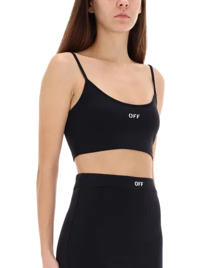 Off-white Sleek Spaghetti Strap Top In Black