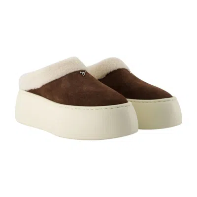 Giuseppe Zanotti Gz League Shearling Platform Slippers In Multi