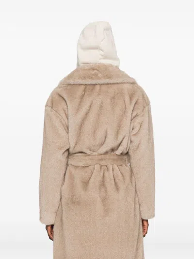 Herno Soft Alternative Fur Coat In Neutral