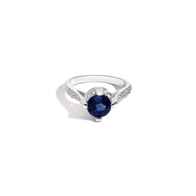 Aurate New York Vintage Royal Blue Sapphire And Diamond Ring In Metallic
