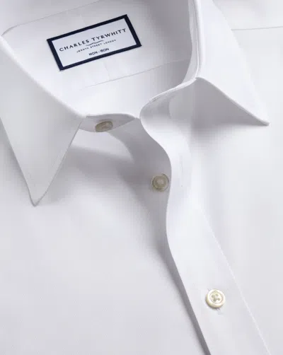 Charles Tyrwhitt Men's  Point Collar Non-iron Twill Dress Shirt In White