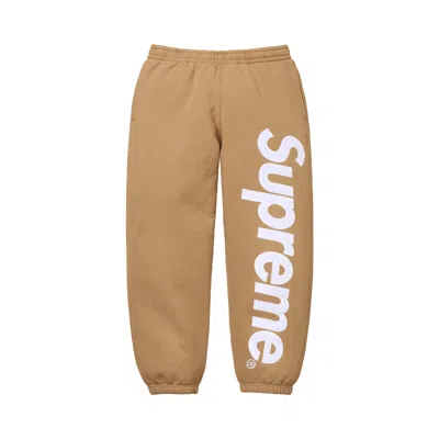 Pre-owned Supreme Satin Appliqué Sweatpant 'light Tan' | Men's Size L In Brown