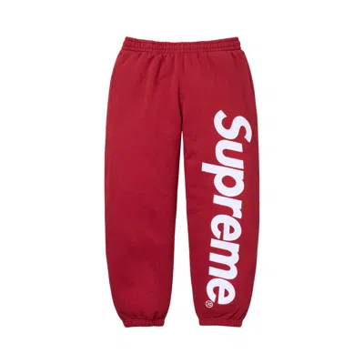 Pre-owned Supreme Satin Appliqué Sweatpant 'dark Red' | Men's Size Xl