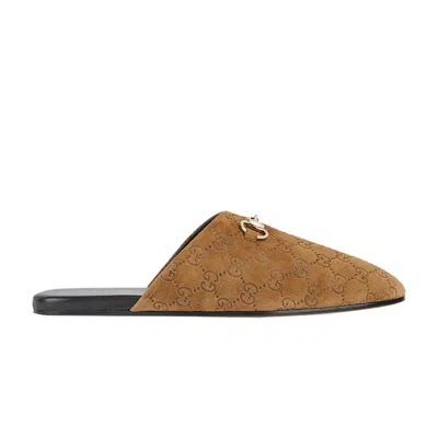 Pre-owned Gucci Horsebit Mule 'brown Suede' | Men's Size 8