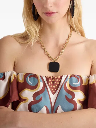 La Doublej Square Pendant Chain Necklace In Gold