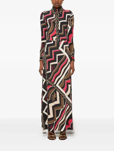 Pucci Abstract-print Maxi Skirt In Multi