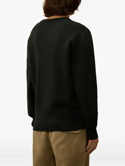 C.p. Company Lens-detail Knitted Sweater In Black