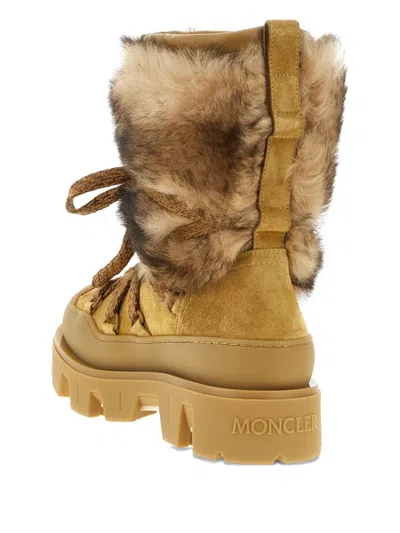 Moncler Peak Apres Suede And Shearling Ankle Boots In Brown