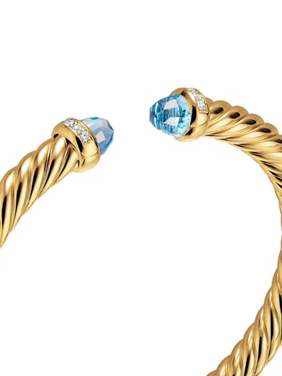 David Yurman 18k Yellow Gold Topaz Diamond Cablespira® Flex Bracelet In Gold