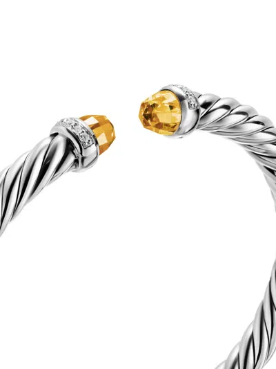 纯银 CABLE FLEX® 黄晶钻石手链