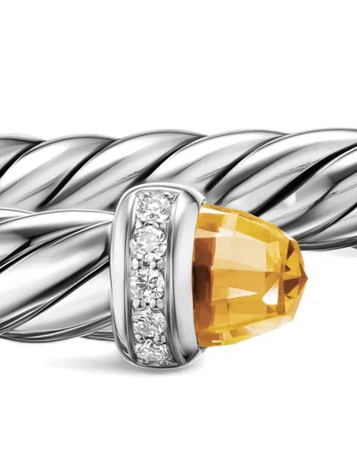 纯银 CABLE FLEX® 黄晶钻石手链